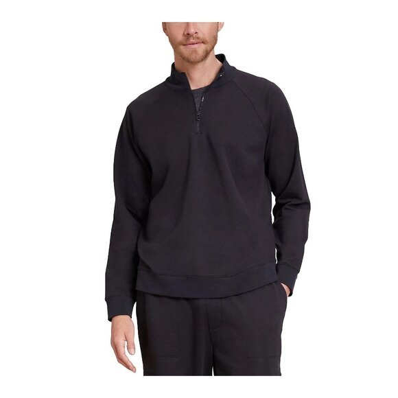 Barefoot Dreams Mens Malibu Collection Cotton Fleece Pullover Black Size Small - Picture 1 of 6